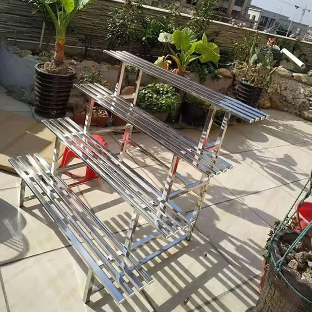 【艾嘉圖】不鏽鋼花架 階梯式四層花架 花盆架 置物架 植物架 多肉架子(可拆卸拼接 防鏽防腐四層120CM)