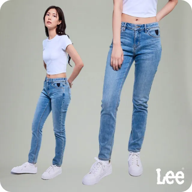 【Lee】女裝 牛仔褲 / 433 高腰修身窄管 中淺藍洗水(LB417124255)