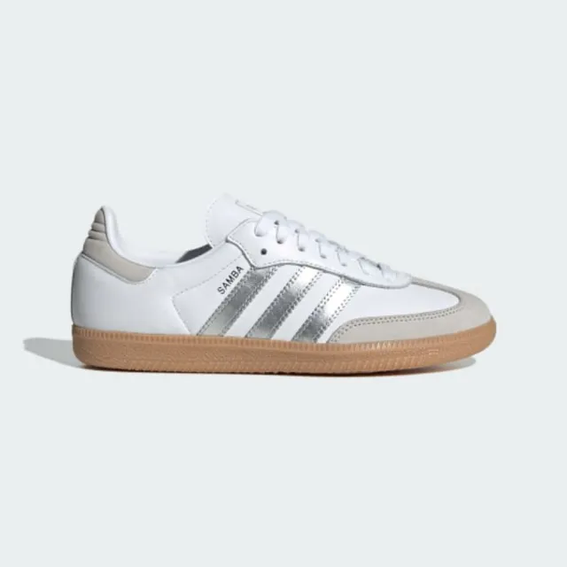 【adidas 愛迪達】休閒鞋 女鞋 運動鞋 德訓鞋 SAMBA OG W 白銀 JI2725