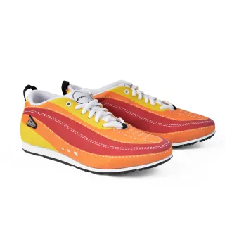 【PUHU 彪琥】經典復古流線健走鞋-女款桔色(100%MIT 獨家製程不脫膠)