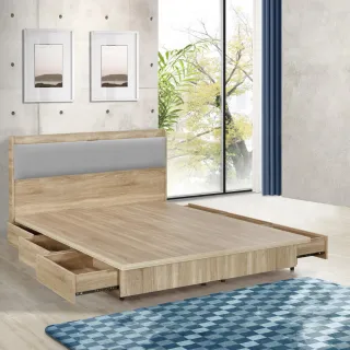 【IHouse】沐森 房間2件組-雙大6尺(插座床頭+收納抽屜底)