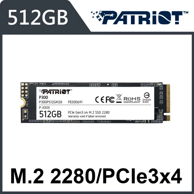 PATRiOT 博帝】P300 M.2 2280 PCIe Gen3x4 512GB SSD固態硬碟- momo