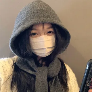 【MoonDy】毛帽 針織帽 護耳帽 巴拉克拉法帽 飛行帽 連帽披肩 保暖帽 毛線帽 大頭友善 連 