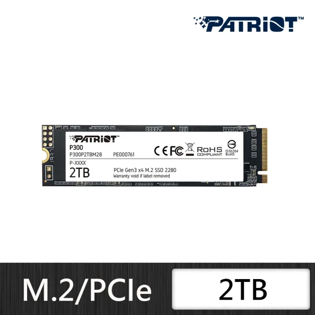 PATRiOT 博帝】P300 M.2 2280 PCIe Gen3x4 2TB SSD固態硬碟- momo購物