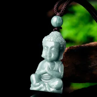 【MoonDy】項鍊 飾品 翡翠 護身符 招財納福 保平安 玉石項鍊 男女同款 佛像 吊飾 玉珮 吊墜 大日如來項鍊