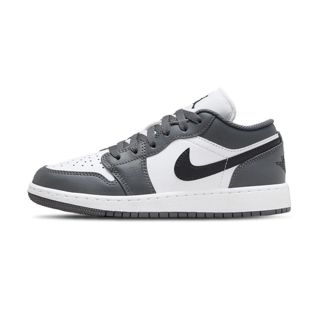 NIKE 耐吉 Air Jordan 1 Low 大童 鐵灰色 喬丹 透氣 皮革 低筒 AJ1 休閒鞋 553560-152