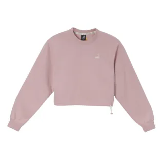 【KANGOL】大學T 粉 小LOGO 短版 休閒 上衣 女(6452100241)