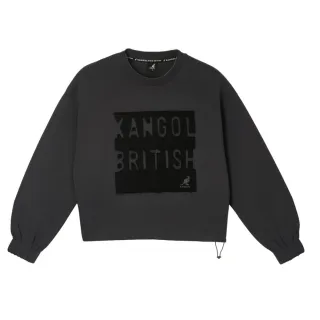 【KANGOL】大學T 深灰 貼布 繡花 休閒 上衣 女(6452100110)