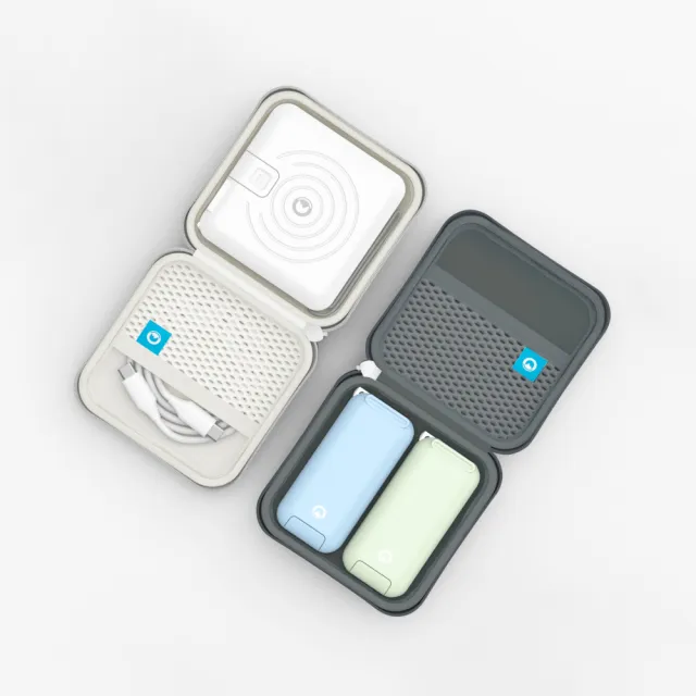 【Moztech】太空艙 5000mAh PD18w 雙孔輸出 輕巧多功能口袋行動電源＋抗震收納包(自帶頭/Lightning接頭)
