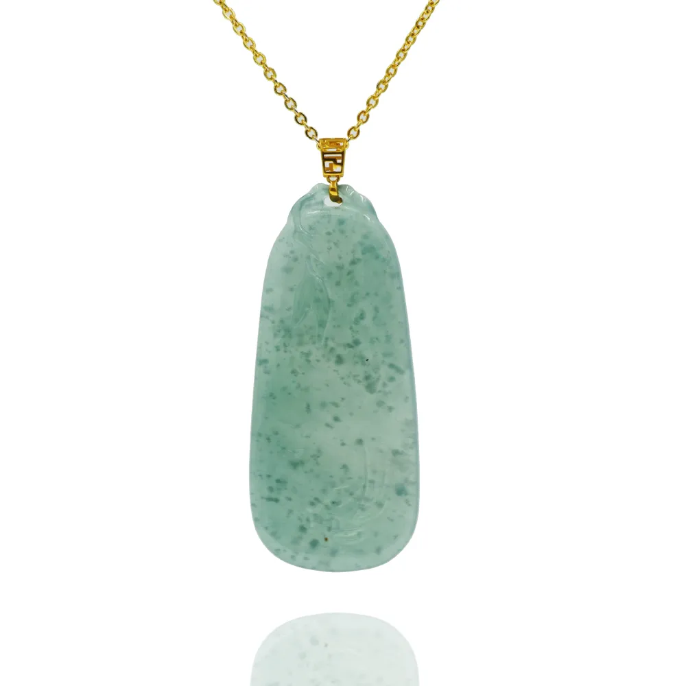 【喜緣玉品】天然翡翠玉石 晴水 喜鵲迎春 項鍊 K金扣(直)