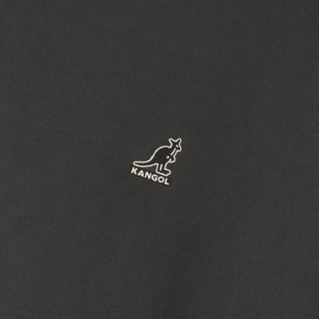 【KANGOL】大學T 深灰 寬版 造型袖口 休閒T 女(6452100610)