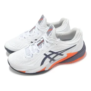 【asics 亞瑟士】網球鞋 Court FF 3 男鞋 白藍橘 澳網配色 襪套 輕量 運動鞋 亞瑟士(1041A370104)