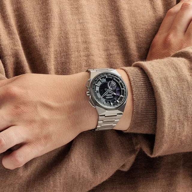 【CITIZEN 星辰】GENTS 限量週年紀念款 超級鈦 光動能GPS衛星對時腕錶-黑45.4mm(CC3097-52E)