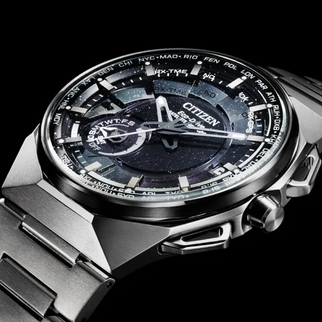 【CITIZEN 星辰】GENTS 限量週年紀念款 超級鈦 光動能GPS衛星對時腕錶-黑45.4mm(CC3097-52E)