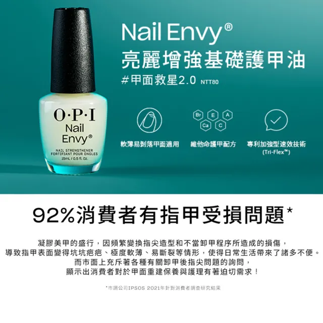 【O.P.I】受損型硬甲油記得卸組-亮麗增強基礎護甲油15mL+專業去光水110mL-NTT80+AL414(禮物/官方直營)