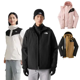 【The North Face 官方旗艦】男女款防水透氣保暖連帽三合一外套-鋪棉/抓絨內裡(多款任選)