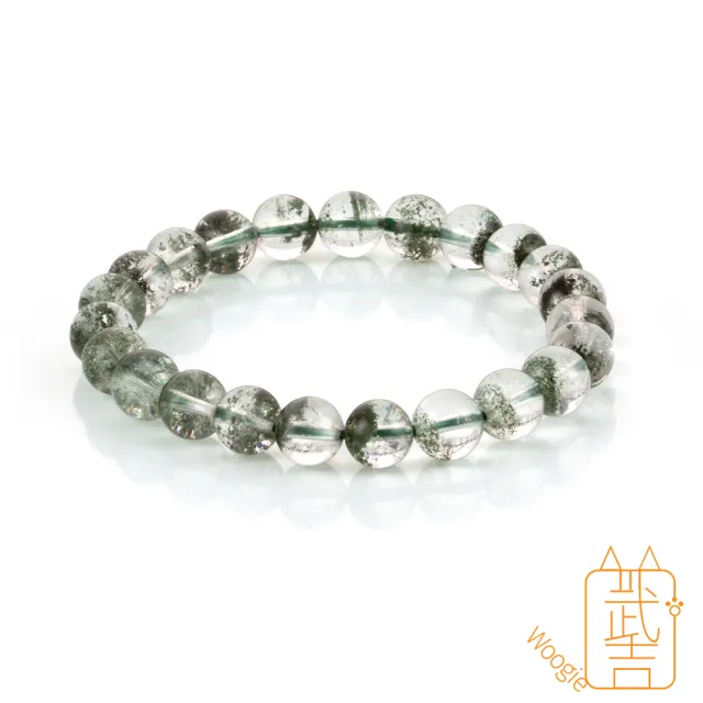 【Woogie武吉珠寶】冰透綠幽靈能量水晶手鍊(8mm聚寶盆)