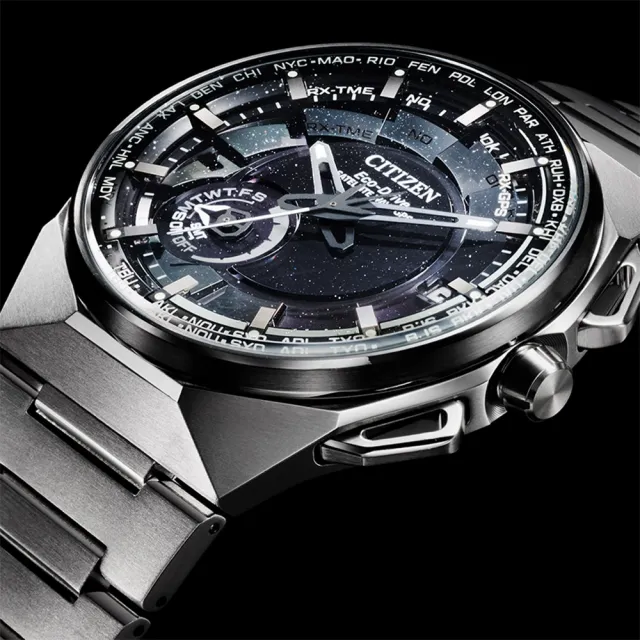 【CITIZEN 星辰】GENTS系列 GPS鈦金屬光動能腕錶 CC3097-52E(Satellite Wave X 限量 星際黑)