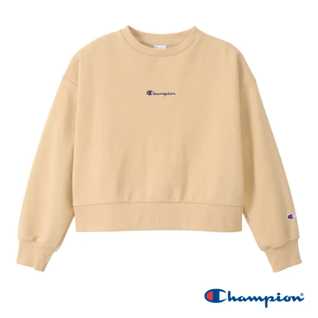 【Champion】官方直營-CASUAL日本系列刺繡短版大學T衛衣-女(3色可選)