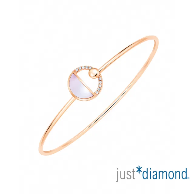 【Just Diamond】鎮金店 18K玫瑰金 粉色浪漫 鑽石手環