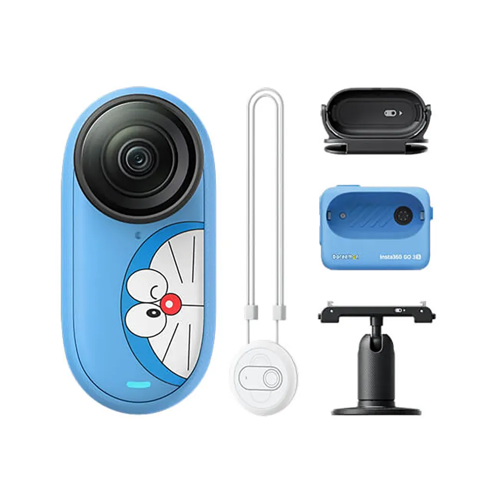 【Insta360】GO 3S 128G 拇指防抖相機 哆啦A夢限定版 摩托車配件套餐組