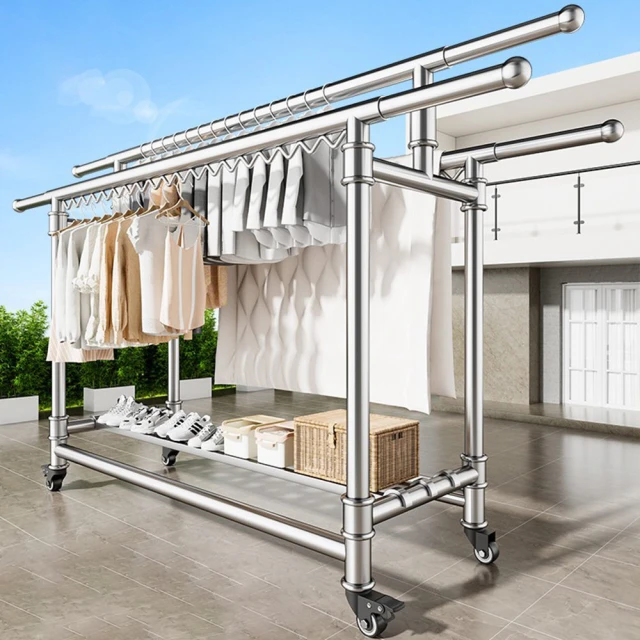 樂多家居 掛衣架 晾衣架 衣帽架 置物架晾桿(110CM單層