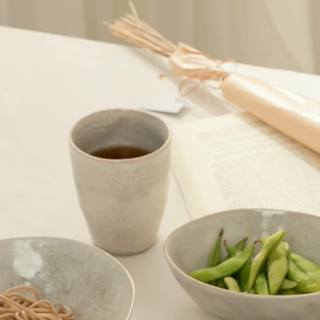 【YU Living 信歐傢居】日式窯變釉手作陶瓷茶杯二件組 270ml(3色任選/藍.白.棕色/水杯 咖啡杯)