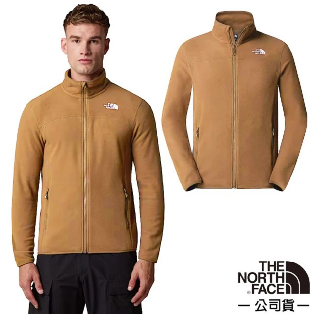 The North Face 男 輕量保暖刷毛立領外套.休閒夾克/柔軟抓絨.居家戶外(8AYK-6IH 拿鐵褐)