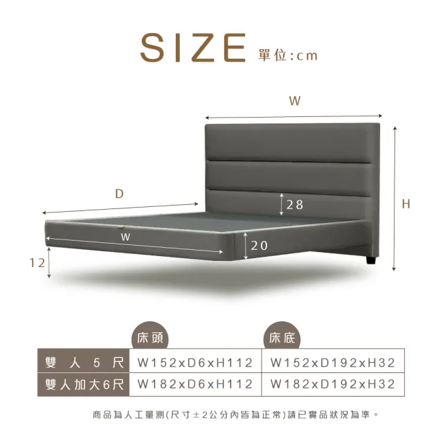 【IHouse】布蘭頓 雙大6尺 現代貓抓皮 房間2件組(床片+懸浮床)