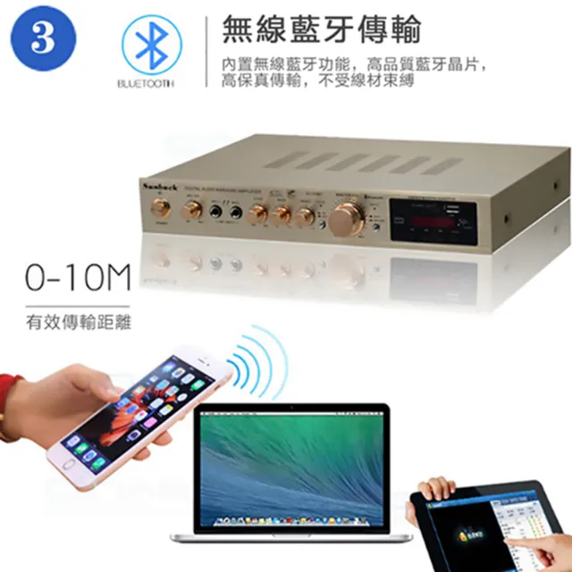110v音響擴大機5.1家庭影院功放機(內置藍芽/FM收音/遙控/K歌)