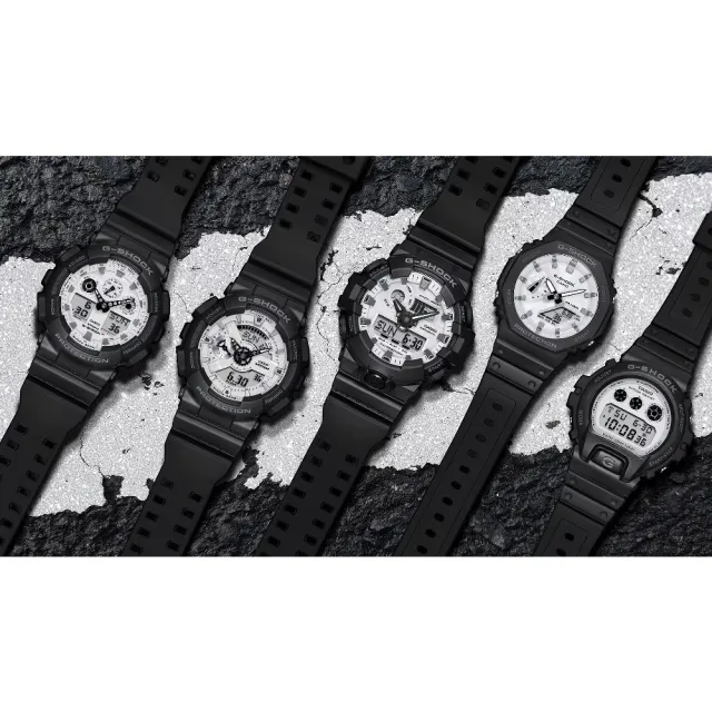【CASIO 卡西歐】大型錶殼黑白時尚腕錶 51.2mm(GA-100WD-1A)