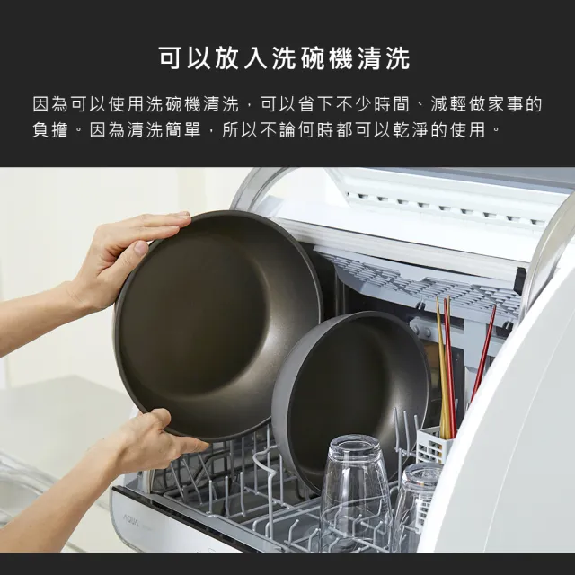 【Aimedia 艾美迪雅】鈦合金不沾鍋兩件組-可拆卸手把/26公分(把手可拆卸式、200萬次耐磨測試)