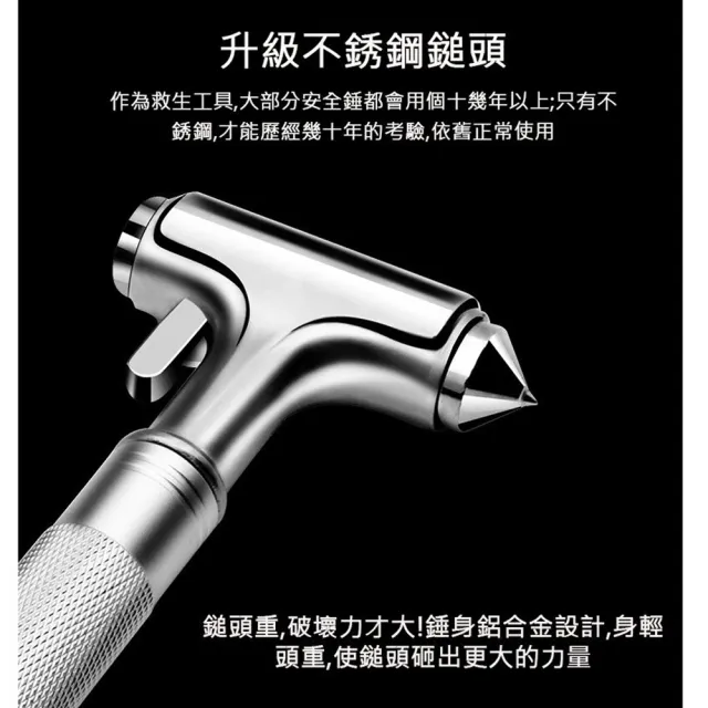 【Godimento】車用應急逃生破窗錘 玻璃破窗器(含安全帶切割)
