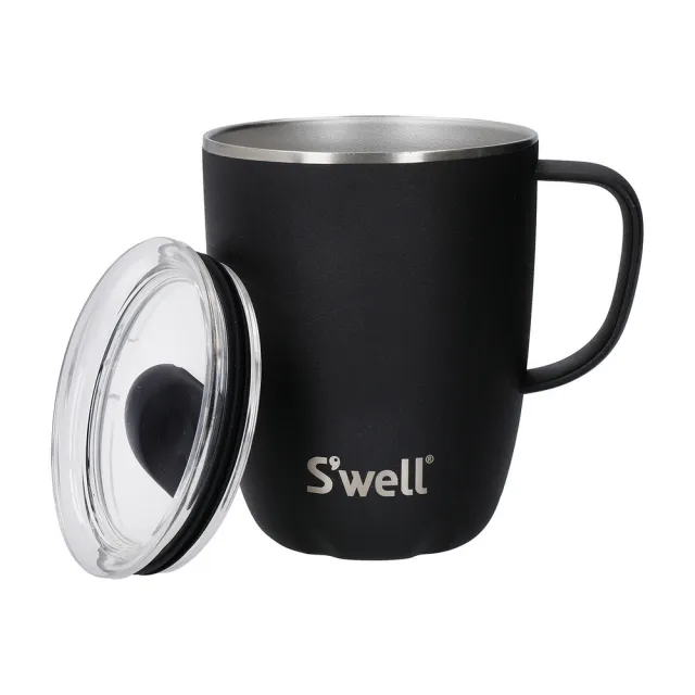 【S’well】美國 Mug不鏽鋼滑蓋保溫馬克杯 曜石黑350ml / swell 保溫杯 保冰杯 推蓋直飲杯