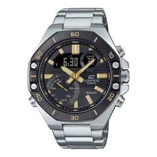 【CASIO 卡西歐】八角形藍芽賽車雙顯錶 48.5mm(ECB-10DB-1A9)
