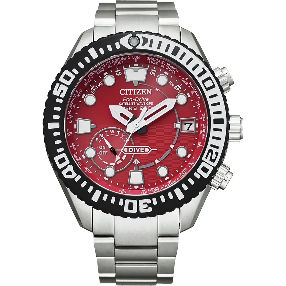 【CITIZEN 星辰】PROMASTER系列 東京紅限量版GPS衛星較時200米潛水錶  禮物  手錶(CC5005-68Z)