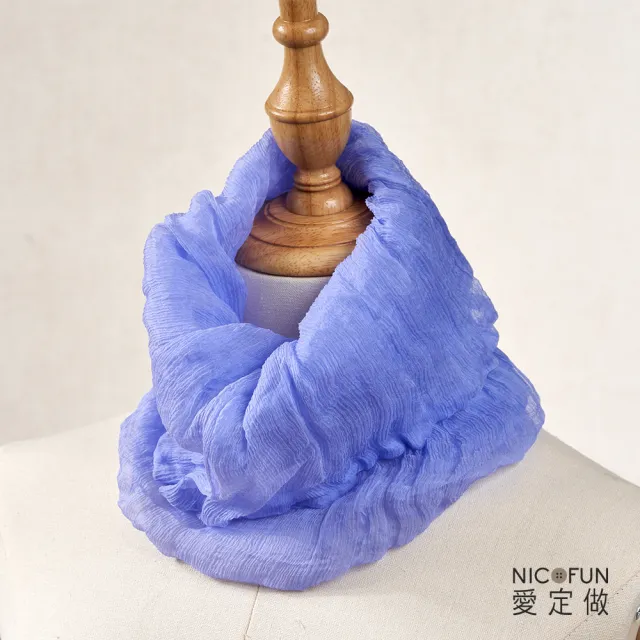 【NicoFun 愛定做】優雅33 木質系柳葉絲保暖圍脖(圍巾  防風 口罩 高爾夫球 圍巾 領巾 髮帶 桑蠶絲 真絲)
