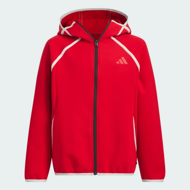 adidas 愛迪達 外套 童裝 大童 男女童 運動連帽外套 JK KN JKT HOODY 紅 JN4376