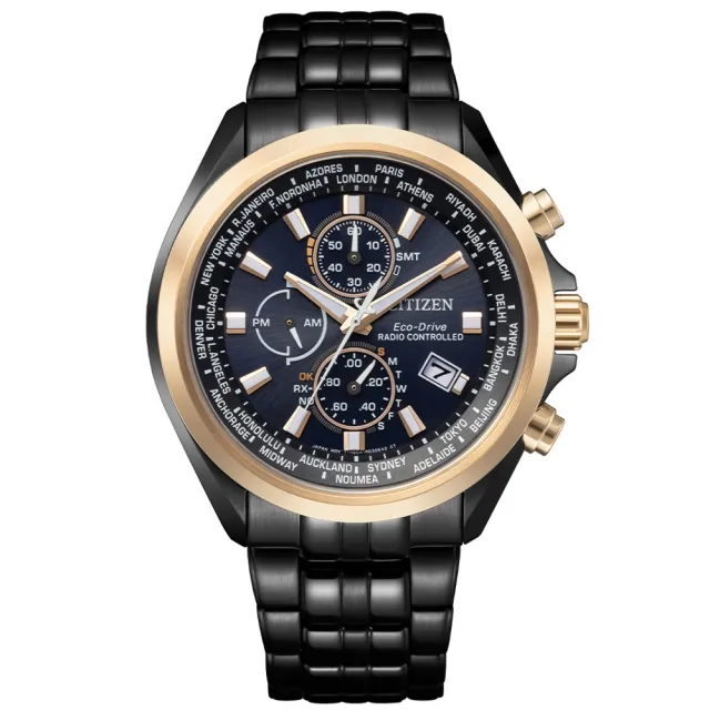 【CITIZEN 星辰】廣告款 世界時間萬年曆電波錶  禮物  手錶(AT8206-81L)