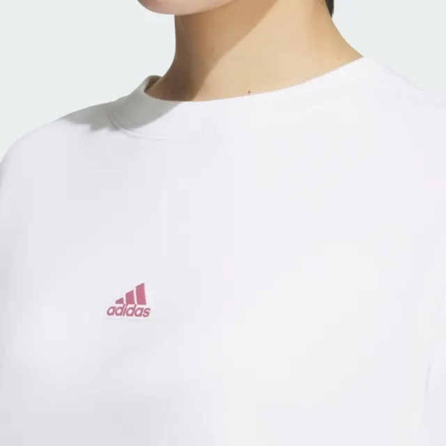 【adidas 愛迪達】Word Ft Crew 女 長袖上衣 休閒長袖 簡約 舒適 百搭 白(JG8174)