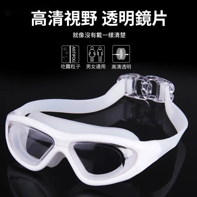 【OMG】防水防霧高清泳鏡 大鏡框專業游泳眼鏡 蛙鏡 潛水鏡 男女通用