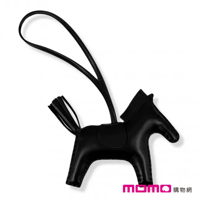 【Hermes 愛馬仕】Rodeo MM 中馬吊飾 馬中之王(黑色 Noir)