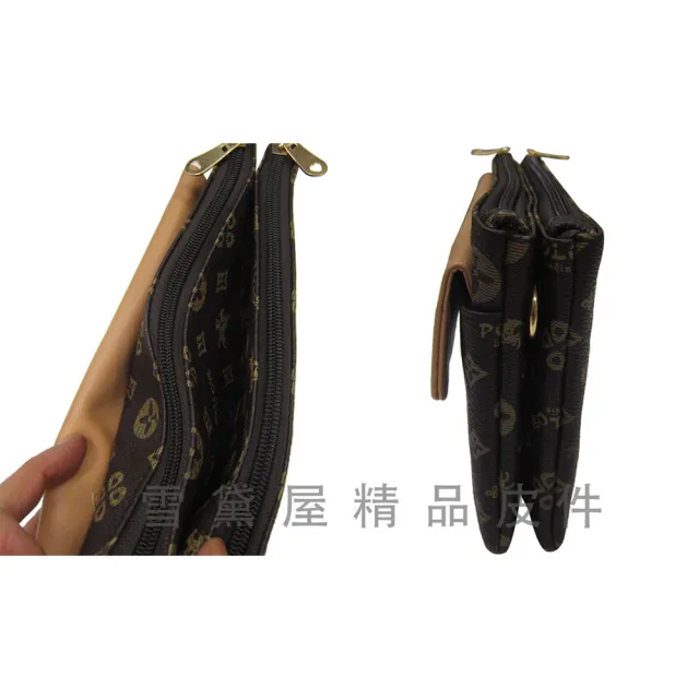 【SNOW.bagshop】雙11 斜背包 超小容量 主袋+外袋共五層 進口防水防刮皮革 手拿 分類包 多功能