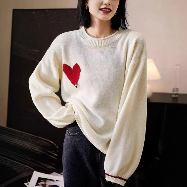 Jessica Red 百搭簡約素色混羊毛圓領針織短袖上衣（