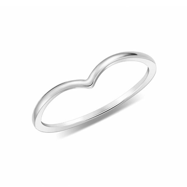 【Just Diamond】鎮金店 愛•相惜18K 白金戒指(寬)