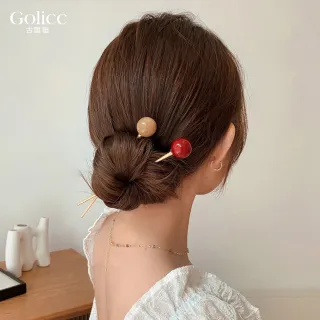 【Gulicc 古莉可】髮釵 簡約 時尚小圓球 髮簪(雙11 生日 耶誕 髮飾 頭飾  髮簪 中國風 古典)