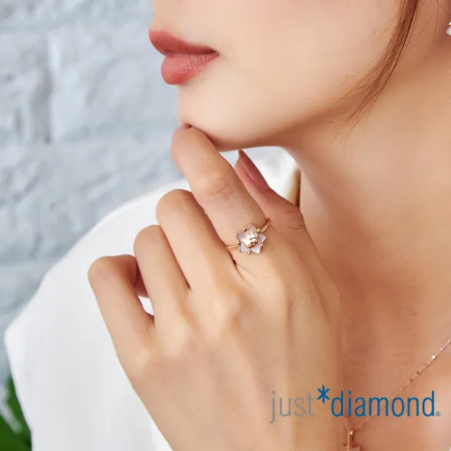 【Just Diamond】鎮金店 18K玫瑰金 Hello Kitty 讓愛轉動 鑽石戒指