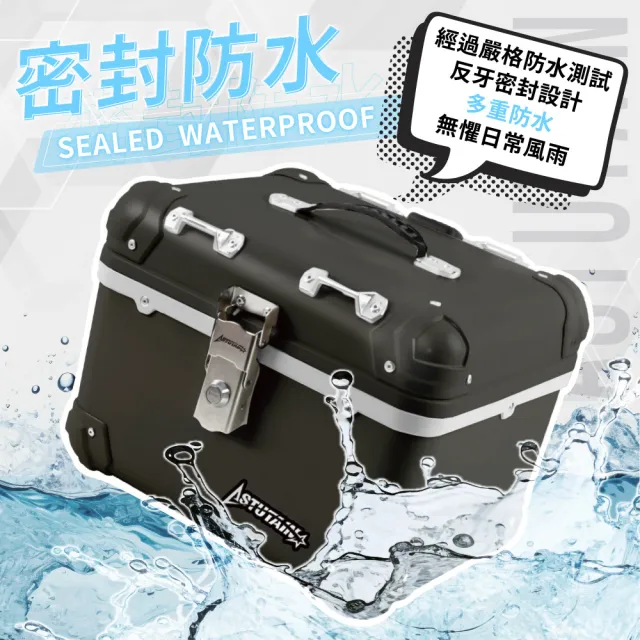 【Astutain】阿斯圖坦 45L 塑合金烤漆車尾箱 機車後箱 機車後備箱 機車置物箱 機車行李箱(復古圓角/橘紅)