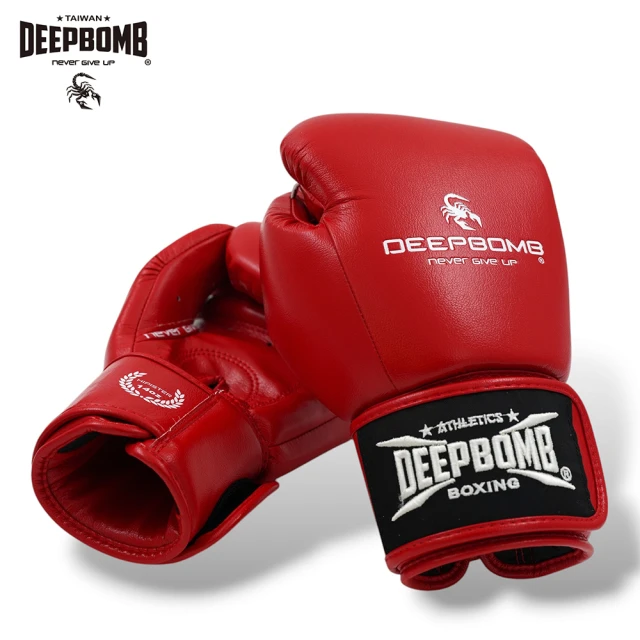 DEEPBOMB 新款文青系列拳套一雙-紅(拳套 拳擊 泰拳 拳擊手套 紅色 沙包拳套 文青系列 10oz 12oz 14oz)