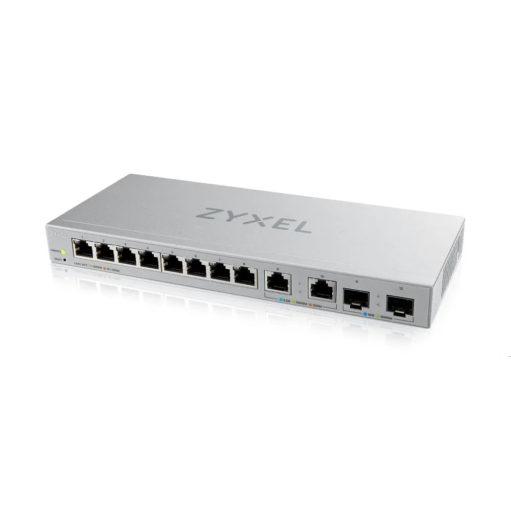 【ZyXEL 合勤】福利品★XGS1010-12 12埠 10G Multi-Giga交換器 含2.5G/SFP+介面(無網管型)